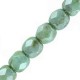 Czech Fire polished faceted glass beads 4mm Chalk white turquoise green luster